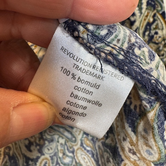 Revolution Dress Shirt Mens Size Large Paisley Dress Shirt Preppy 70s Long Sleev - Picture 2 of 12